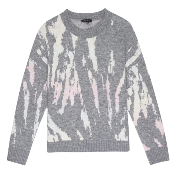 Rails Virgo Womens Crewneck Cozy Sweater Small Gray Tie Dye Long Sleeve - Picture 2 of 10